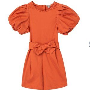 Exagerated puff sieve romper - rust